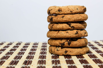 stack of chocolate chip cookies