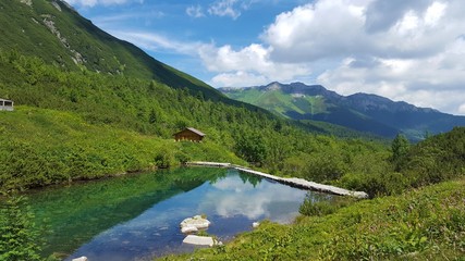 Naklejka na ściany i meble lake in the mountains Poland (Tatry)