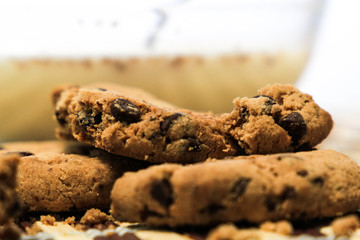 chocolate chip cookies on table