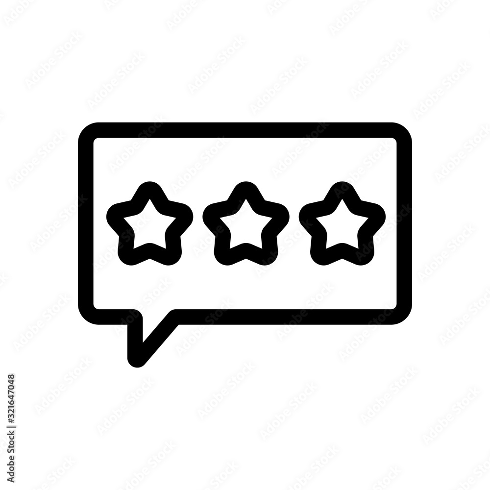 Poster message rating icon vector. thin line sign. isolated contour symbol illustration