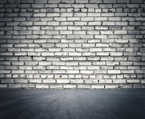 interior with brick wall