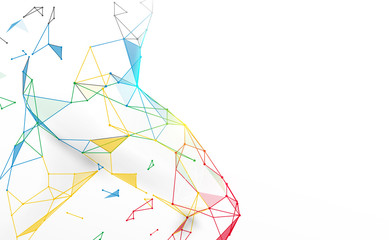 Sport backgrounds. Runner legs sport form lines, triangles and particle style design