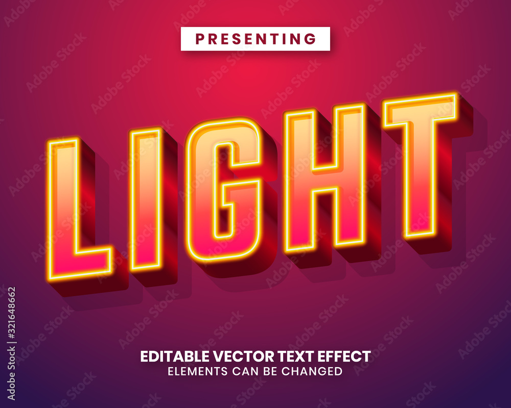 Aufkleber modern 3d editable text effect with vibrant color gradient