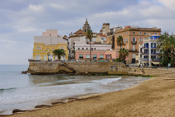 Cityscape of Sitges old town, Catalonia, Spain