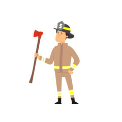 funny fireman with an ax.
