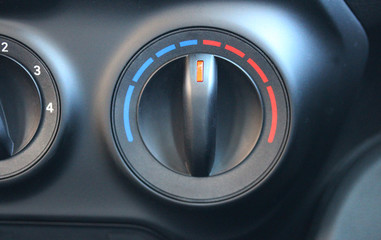 Vehicle ventilation temperature knob
