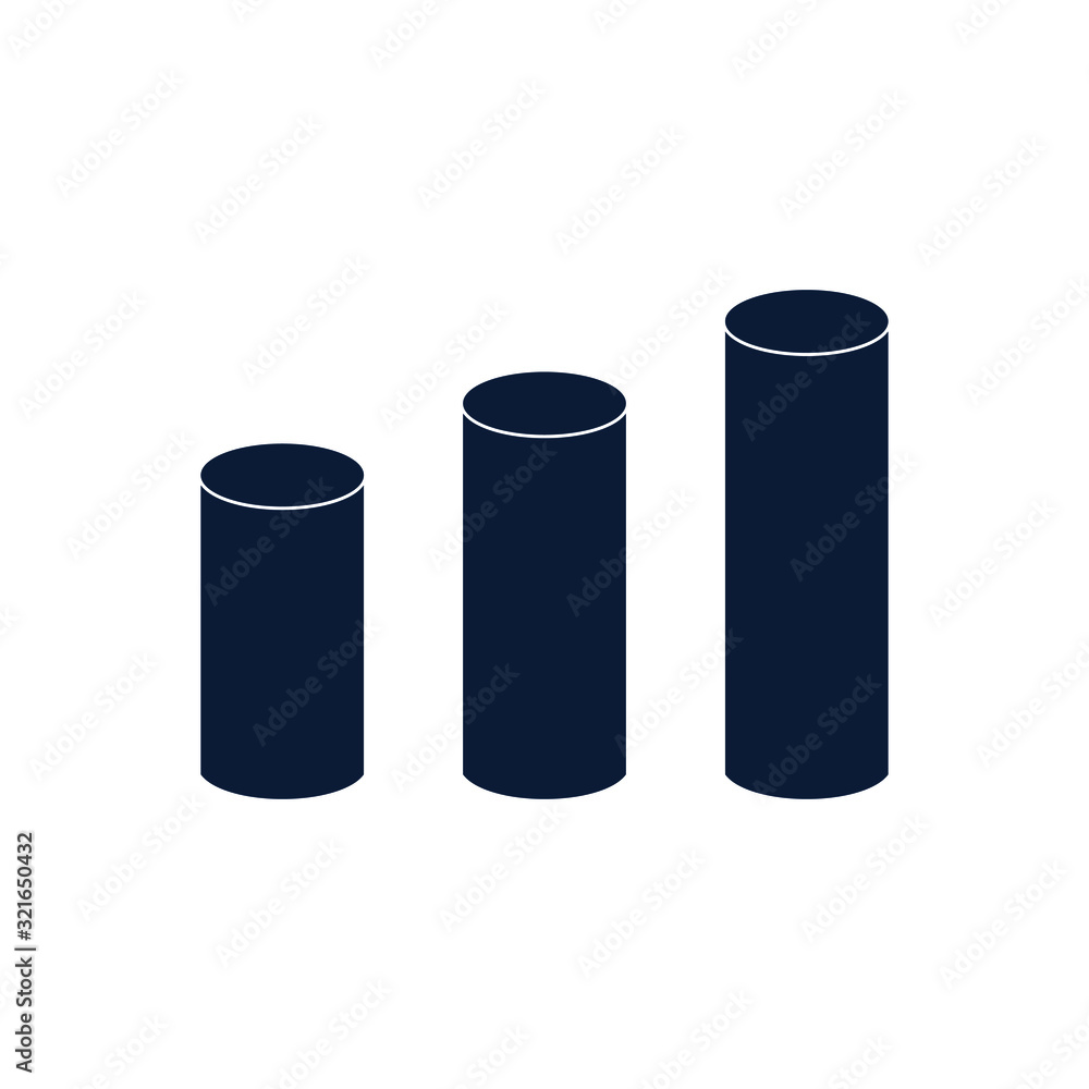 Aufkleber bar chart cylinders flat vector icon. colored bar chart cylinders. flat icon style for application d