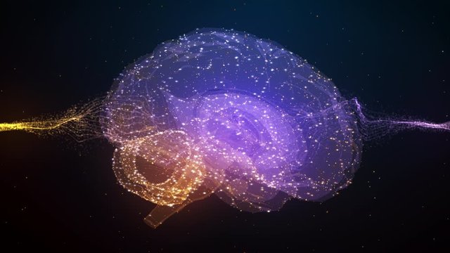 Brains rotation animation background. You can use it for a technology, stage, communication or social media background. Seamless loop.