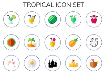 tropical icon set