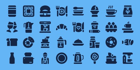 Modern Simple Set of breakfast Vector filled Icons