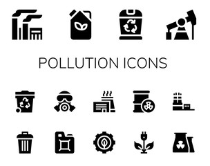 pollution icon set