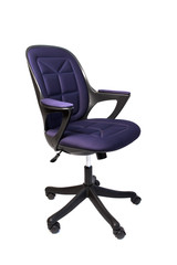 Modern purple office chair isolated on white background
