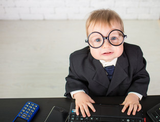 Little businessman boy