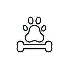 Paw icon logo template flat style