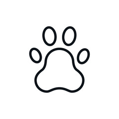 Paw icon logo template flat style