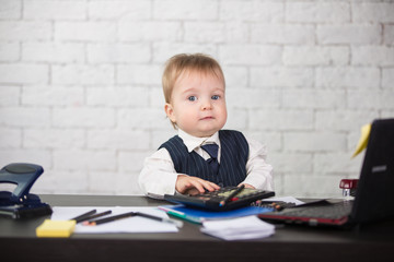 Little businessman boy