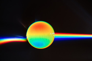 olors of the rainbow product of Broken light, showing the spectrum of the light passing through a ball like glass object physics and optics