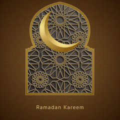 Eid Mubarak islamic design crescent moon background as ramadan kareem festival concept.