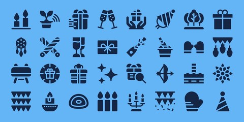 Modern Simple Set of christmas Vector filled Icons