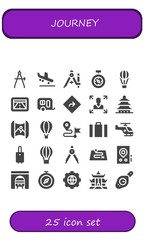 Modern Simple Set of journey Vector filled Icons