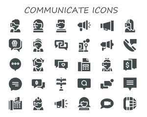 Modern Simple Set of communicate Vector filled Icons