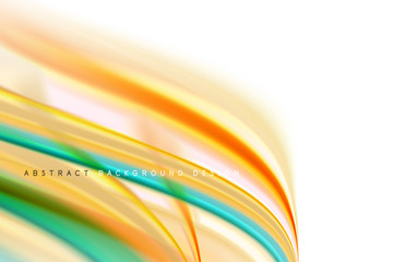 Abstract background - fluid color gradient waves, with dynamic motion line effect. Vector Illustration For Wallpaper, Banner, Background, Card, Book Illustration, landing page