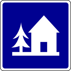Road sign: youth hostel