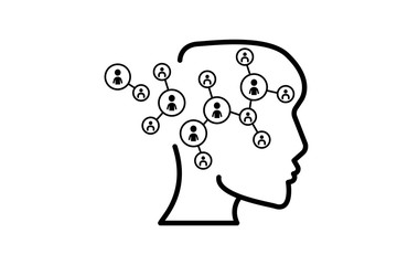 Brain creative idea Brain in light-bulb vector illustration Thin sign of innovation, solution, education icon.