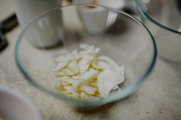 almond flakes in bowl in kitchen