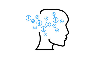 Brain creative idea Brain in light-bulb vector illustration Thin sign of innovation, solution, education icon.