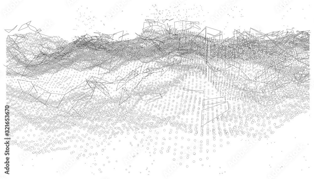 Poster vector background consisting of dots and lines