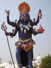 Colourful Hindu Temple in Khon Kaen Essan Thailand lots of beautiful religious statues