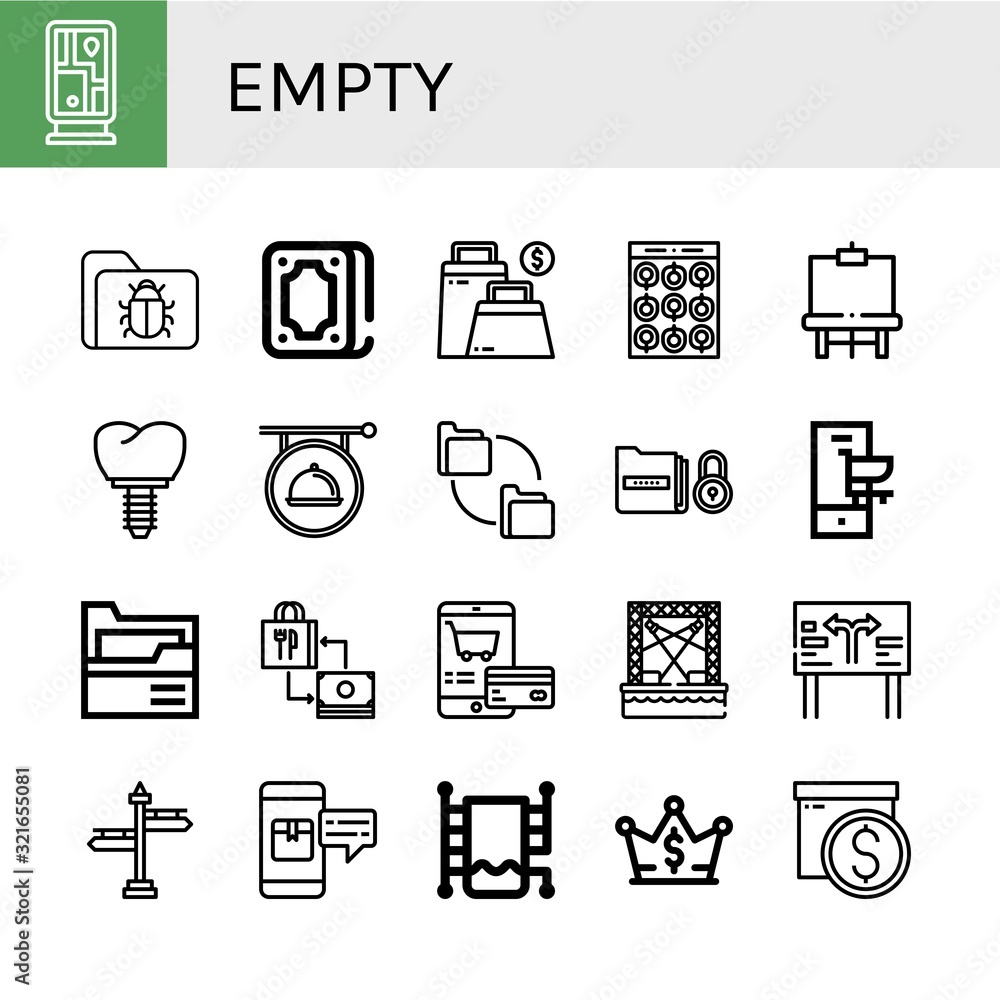 Poster empty simple icons set