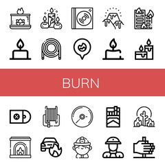 Set of burn icons