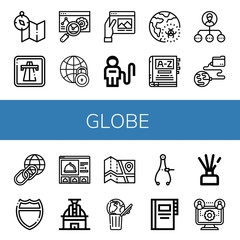Set of globe icons