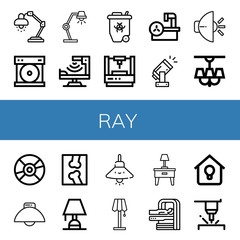 Set of ray icons