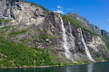 Cruise in Geiranger fjord in Norway