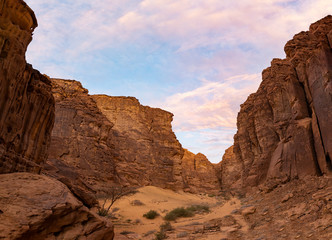 Geological rock strata (outcrops) at the ancient oasis ﻿﻿of Al Ula, Saudi Arabia