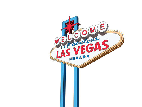 Welcome To Las Vegas Nevada Sign Vector Illustration Isolation.  
