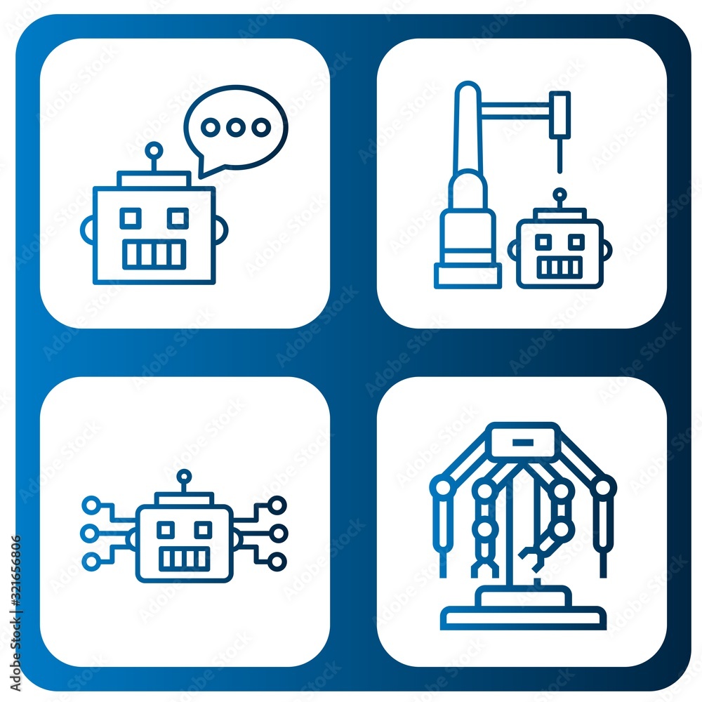 Poster chatbot simple icons set