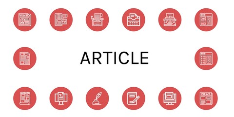 article simple icons set