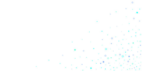 Blue, cyan, turquoise glitter stars confetti
