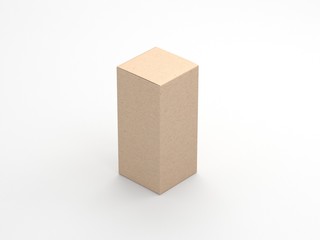 Small craft paper carton Box Mockup on white background