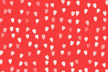 Abstract White Hearts On Red Background.