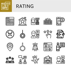 rating simple icons set