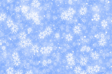 Blue background with snowflakes.