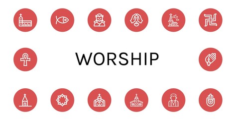 worship simple icons set