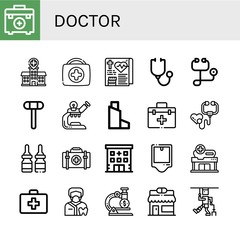 doctor simple icons set