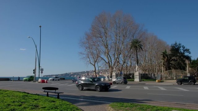 N&aacute;poles. Paseo mar&iacute;timo ( Lungomare ) . Campania, Italia, Europa.