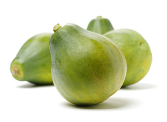 Papaya fruit isolated on a white background